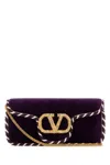 Valentino Purple Velvet Loca Clutch