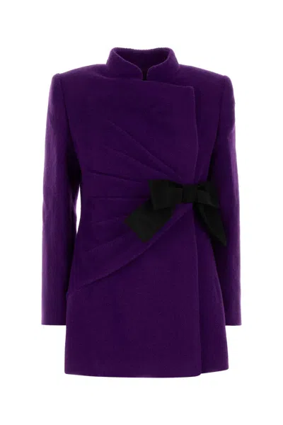VALENTINO VALENTINO GARAVANI PURPLE WOOL BLEND BLAZER
