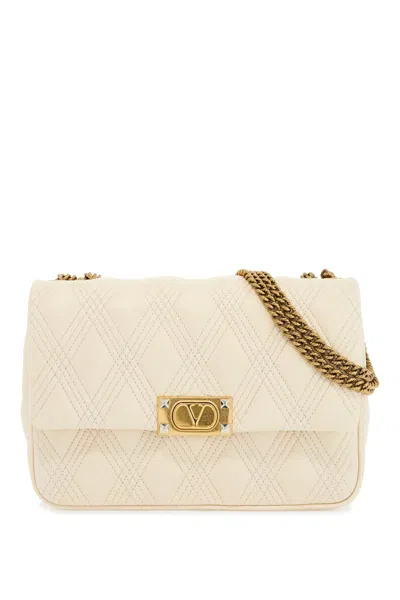 Valentino Garavani Quilted Shoulder Bag Butter White With Golden Chain Women