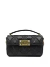 Valentino Grain Leather Mini 'rockstud' Hobo Bag In Black