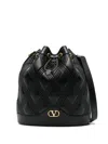 Valentino Women's Quiltie 67 Leather Bucket Bag In Black