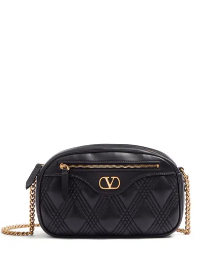 Valentino Garavani Quiltie 67 Leather Camera Bag In Black