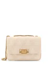 Valentino Garavani Quiltie 67 Leather Medium Shoulder Bag With Chain In Sand