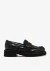 Valentino Black Leather Loafers In Black