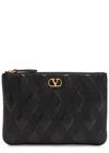 Valentino Garavani Medium Quiltie 67 Quilted Leather Pouch In Black