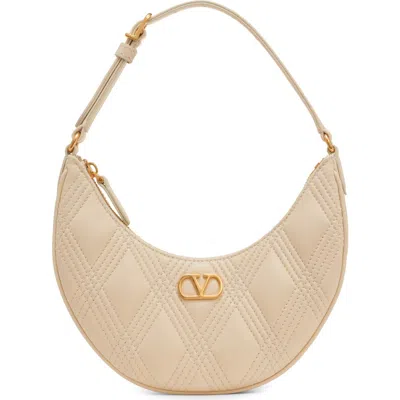 VALENTINO GARAVANI VALENTINO GARAVANI QUILTIE 67 MINI LEATHER HOBO BAG