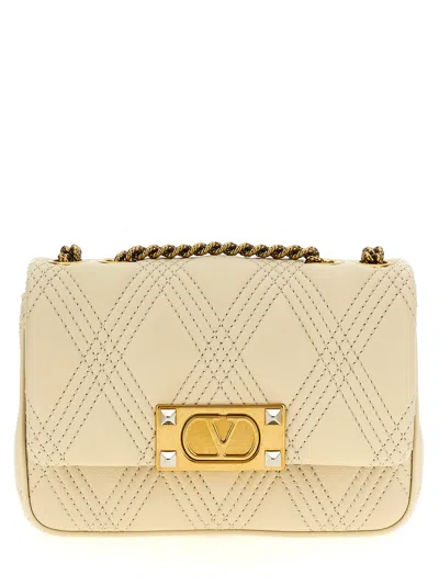 Valentino Garavani Quiltie 67 Small Leather Shoulder Bag In White