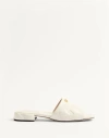 Valentino Garavani Woman Sandals Ivory Size 7 Leather In Metallic