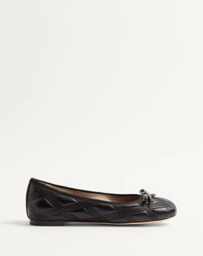 Valentino Garavani Quiltie Ballerina 67 In Quilted Nappa Leather Woman Black 37 In Multicolor