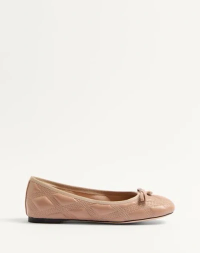 Valentino Garavani Quiltie Ballerina 67 In Quilted Nappa Leather Woman Rose Cannelle 40 In Multicolor