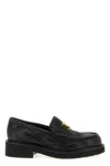 Valentino Black Leather Loafers In Black