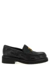 Valentino Black Leather Loafers In Black