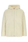 Valentino Hooded Wool Blend Padded Jacket In White
