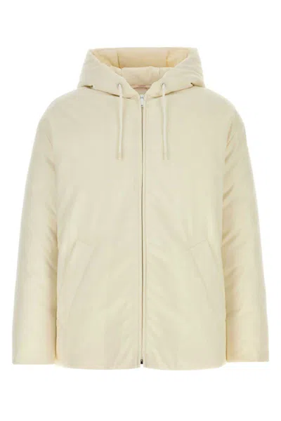 Valentino Garavani Ivory Wool Blend Padded Jacket In Yellow