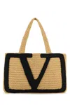 Valentino Garavani Raffia Large Viva Superstar Shopping Bag In Brown