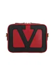 Valentino Garavani Red And Black Leather Crossbody Bag