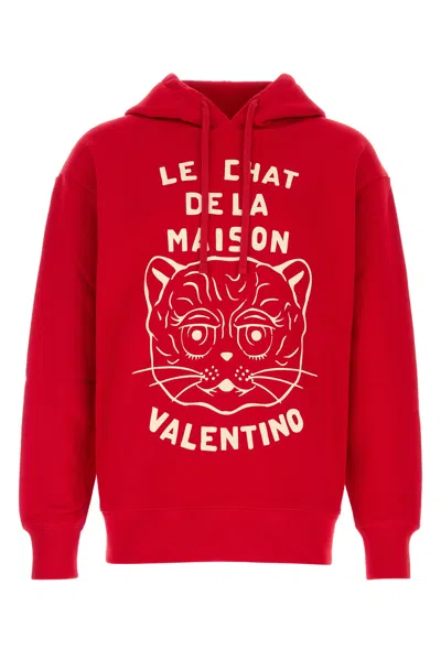 VALENTINO FELPA IN COTONE ROSSO  UOMO