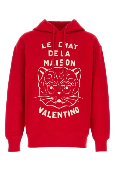 VALENTINO VALENTINO GARAVANI RED COTTON SWEATSHIRT