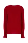 Valentino Crewneck Long-sleeved Top In Red