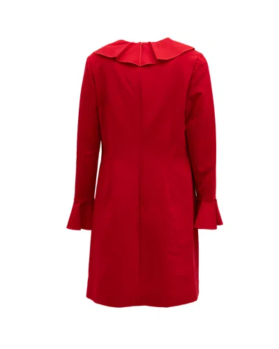 Valentino Garavani Ruffled Collar Dress In Red