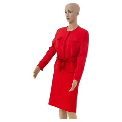 Pre-owned Valentino Garavani Red Suit Sheath Dresses 1990
