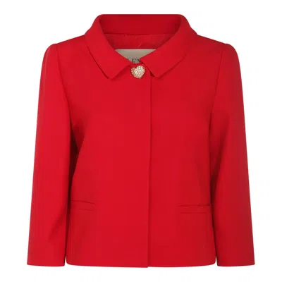 VALENTINO VALENTINO GARAVANI RED WOOL CASUAL JACKET