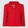 Valentino Womens Paris Heart-button Relaxed-fit Wool And Silk Jacket In Red