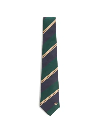 Valentino Garavani Regimental Jacquard Signature Tie - 6x145 Cm In Multicolor