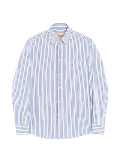 Valentino Garavani Reguther Fit Shirt With Vgold Appliqué - Size 39 It In Azzurro