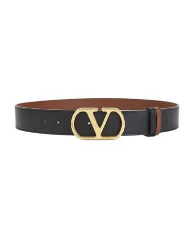 Valentino Garavani Rever Belt Natural Black Heb Gold In Multi