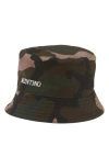 Valentino Garavani Reversible Camo Bucket Hat In Camouflage/ Nero