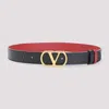 Valentino Designer Leather Belt Reversible Adjustable Length In Blue