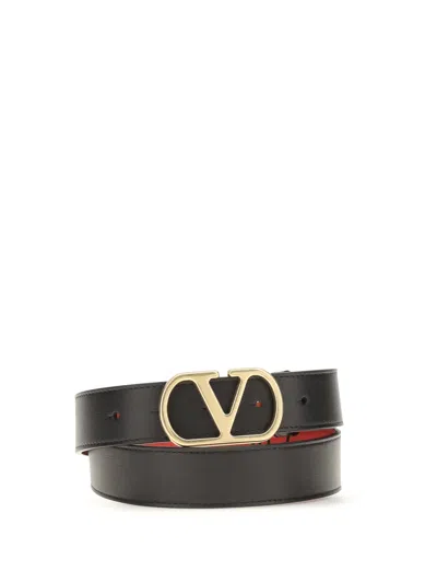 Valentino Garavani Reversible Vlogo Signature Belt In Black