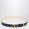 Valentino Garavani Reversible Vlogo Signature Belt In Black/butter White In Black