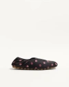 Valentino Garavani Rhytmika Slipper In Jacquard Rose Fabric In Black