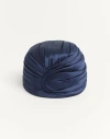 Valentino Rigid Silk & Nylon Turban In Blue/gold