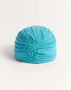 Valentino Garavani Rigid Wool Turban Woman Celestial Blue/gold 58
