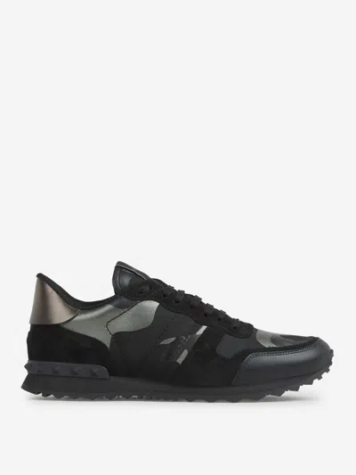 Valentino Garavani Rockrunner Camouflage Sneakers In Black