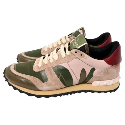 Pre-owned Valentino Garavani Rockrunner Multicolor Camo Print Sneakers In Sand