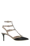 Valentino Garavani Two-tone Leather Rockstud Pumps In Black