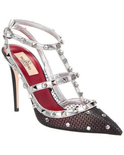 Valentino Garavani Rockstud 100 Leather Pump In Brown