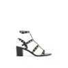 Valentino Garavani Rockstud 60 Leather Sandals In Black