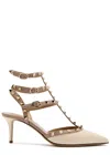 Valentino 65mm Rockstud Patent Leather Pumps In Ivory