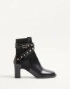 Valentino Garavani Rockstud 70mm Calfskin Ankle Boot Woman Black 41