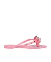Valentino Pvc Thong Slippers Featuring Bow Detail In Pink