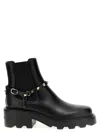 Valentino Rockstud Grainy Leather Boot In Black
