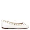 Valentino Rockstud Ballerina Flat In White