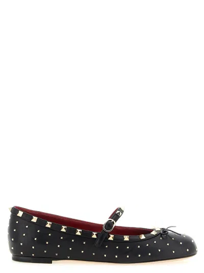 Valentino Garavani Rockstud Ballet Flat In Black