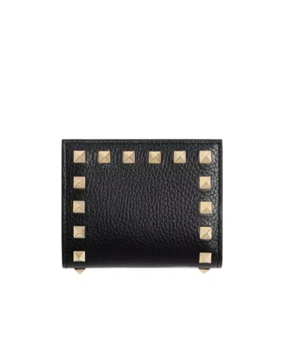 Valentino Garavani Rockstud Bi-fold Wallet In Black