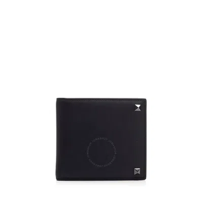 Valentino Garavani Rockstud Billfold Calfskin Wallet In Black